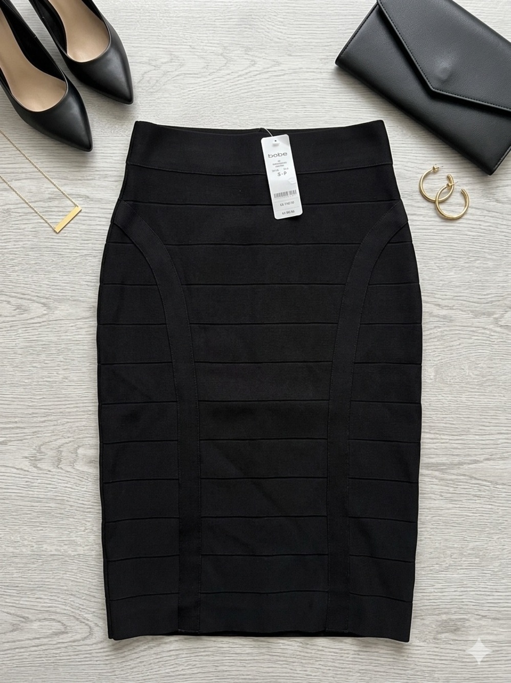 Bebe Black Icon Bandage Pencil Skirt - NWT